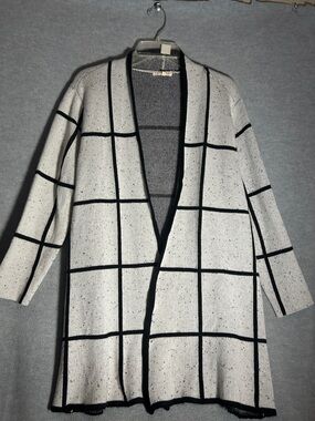 RETROLOGY Extra Long Line Tweed Window Payne Spring Super Soft Knit Cardigan